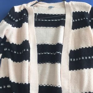 Light pink and black cardigan